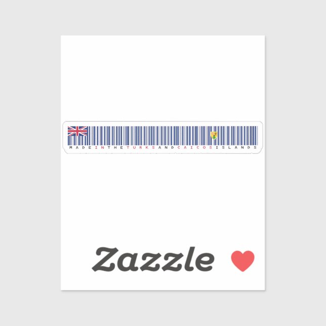 Pegatina Made in Turks and Caicos Barcode Flag (Hoja)