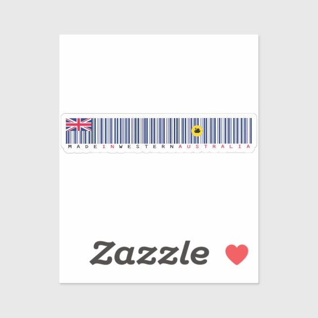 Pegatina Made in Western Australia Barcode Flag Sticker (Hoja)