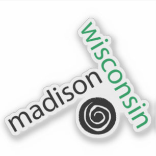 Pegatina Madison Wisconsin Geométrico Moderno