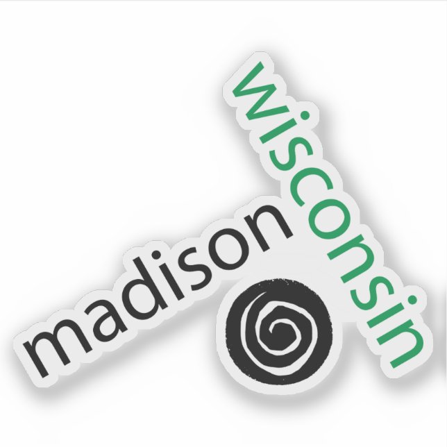 Pegatina Madison Wisconsin Geométrico Moderno (Anverso)