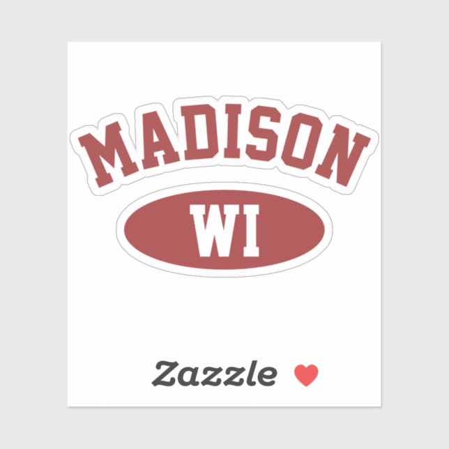 Pegatina Madison, Wisconsin Retro Typography Vinyl Sticker (Hoja)