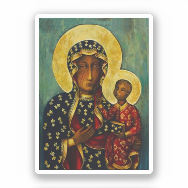 Pegatina Madonna negra de Częstochowa (Anverso)