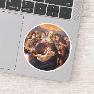 Pegatina Madonna y Niño con ángeles de Sandro Botticelli