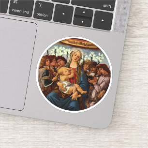 Pegatina Madonna y niño con ocho ángulos de Botticelli