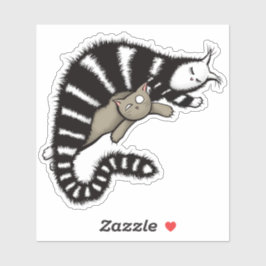 Pegatina Madre de gato protege su gatito lindo