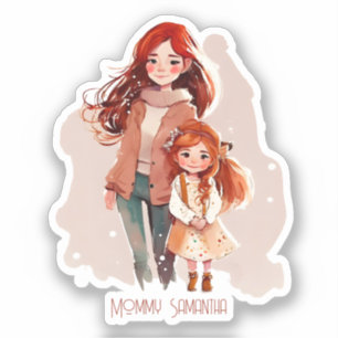 Pegatina Madre e hija elegidas y personalizadas