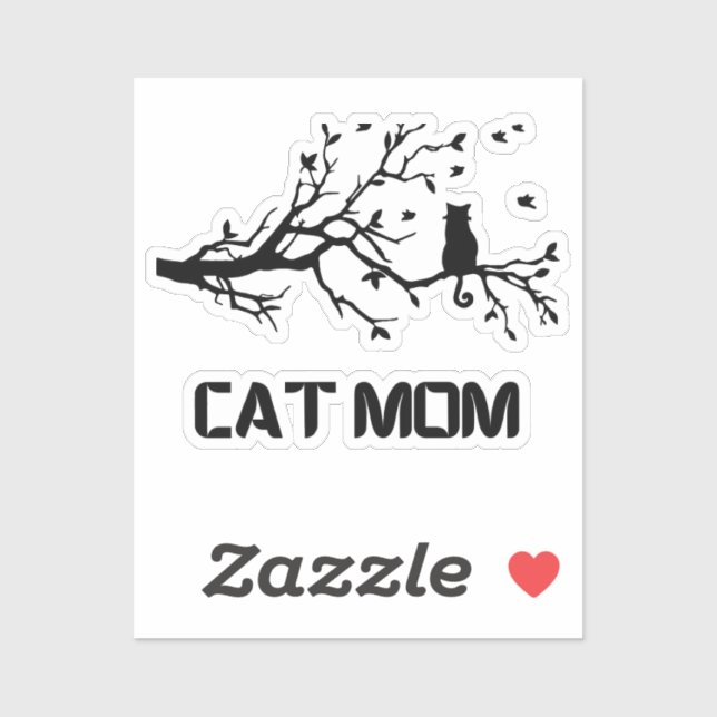 Pegatina "Madre gata totalmente orgullosa (Hoja)