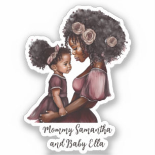 Pegatina Madre y hija negras personalizadas (1)