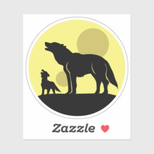 Pegatina Madre y lobo