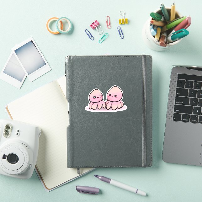 Pegatina madre y niño kawaii octopus (Funda para iPad)