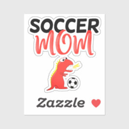 Pegatina Madres de fútbol unidas: Diversión a los dinosauri