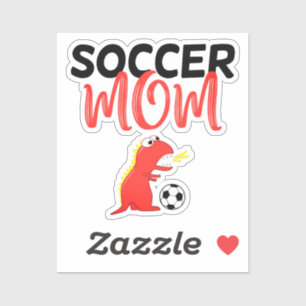 Pegatina Madres de fútbol unidas: Diversión a los dinosauri