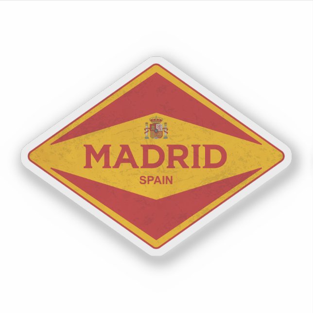 Pegatina Madrid España Vintage (Anverso)