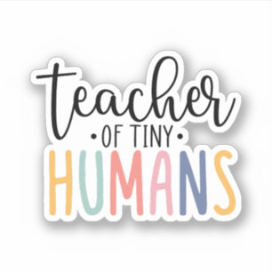 Pegatina Maestra de humanos pequeños, aprecio del profesor