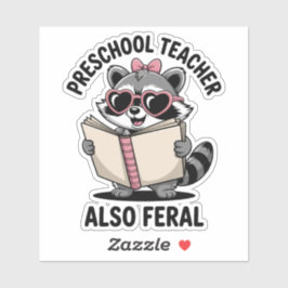 Pegatina Maestra de Preescolar También Feral Lindo Profesor