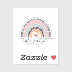 Pegatina Maestra Personalizado Arcoiris