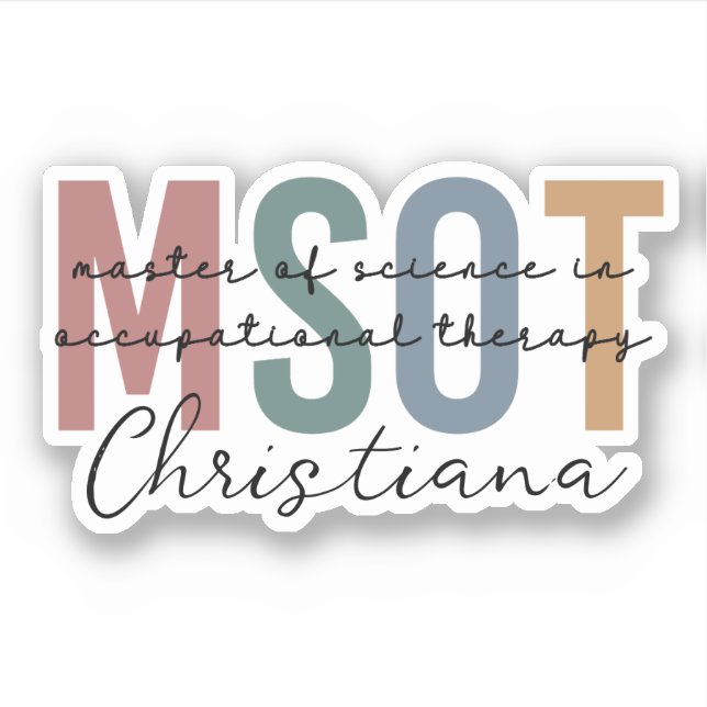 Pegatina Maestría en ciencias del MSOT en terapia ocupacion (Anverso)