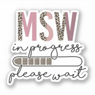 Pegatina Maestría en Trabajo Social de Graduación de MSW