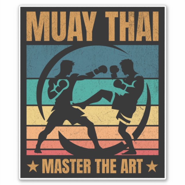 Pegatina Maestría Muay Thai, Practicante del Boxeo Artístic (Anverso)