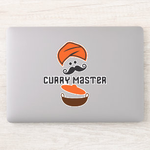 Pegatina Maestro de curry, Cocina de amor, comida picante c