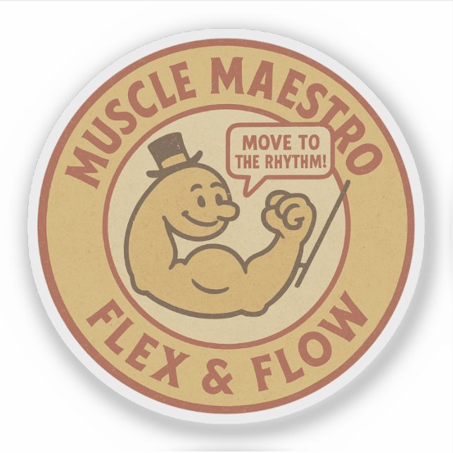 Pegatina Maestro de Músculos Flex & Flow (Anverso)