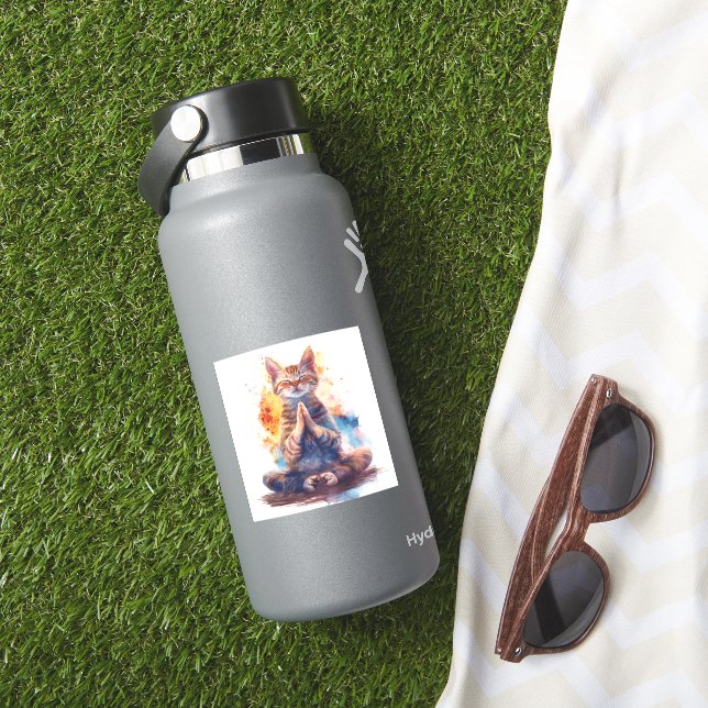 Pegatina Maestro de Yoga Felino (HydroFlask Insitu)