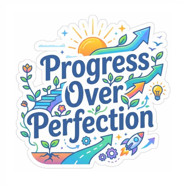 Pegatina Maestros Inspiradores | Progreso Sobre Perfección (Unique Progress Over Perfection stickers)