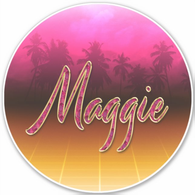 Pegatina Maggie Vorname Name golden pink Aufkleber Sticker (Anverso)