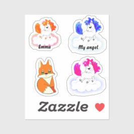 Pegatina Magic baby unicorns fantasy art