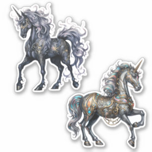 Pegatina Magical Black Dark Unicornios