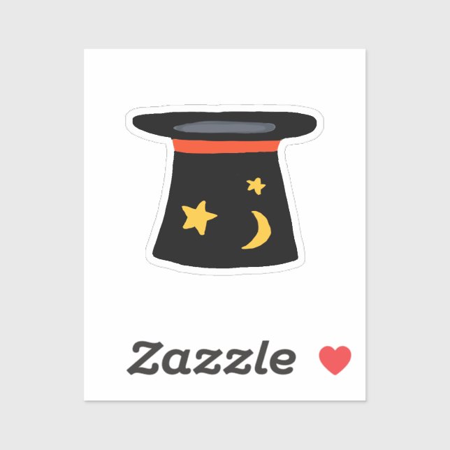 Pegatina Magicians TopHat for Magicland Party Theme (Hoja)