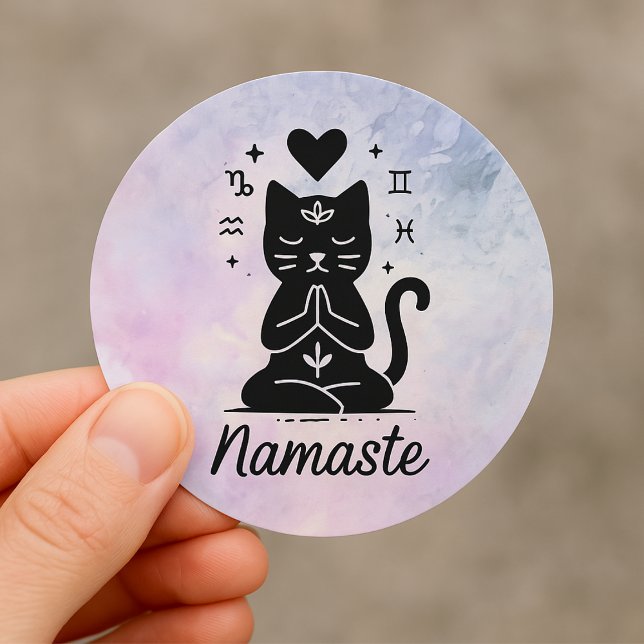 Pegatina mágico de gatos de yoga - Símbolo de Nama (Subido por el creador)