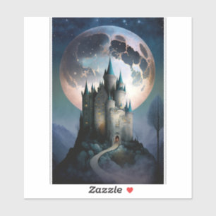 Pegatina Magnífico Castillo de Fantasía Luna llena