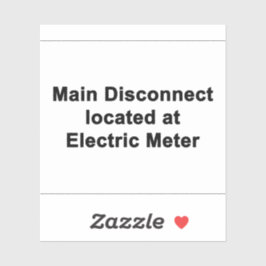 Pegatina Main Disconnect Located at Electric Meter, Sticker