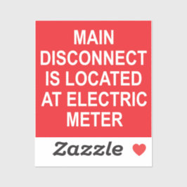 Pegatina Main Disconnect Located at Electric Meter, Sticker