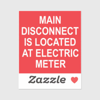 Pegatina Main Disconnect Located at Electric Meter, Sticker