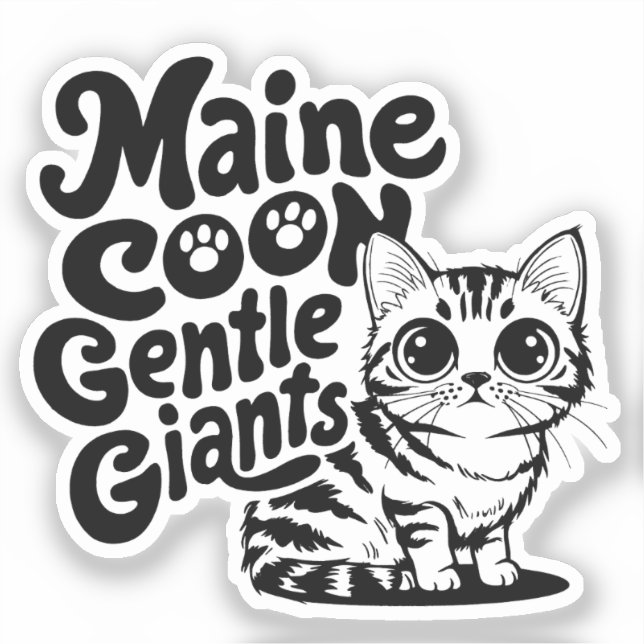 Pegatina Maine Coon Gentle Giants Cat (Anverso)