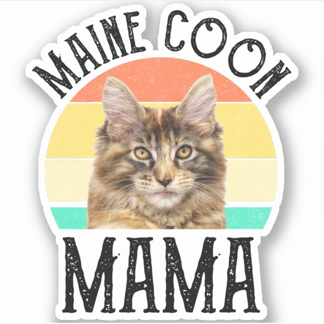 Pegatina Maine Coon Mama (Anverso)