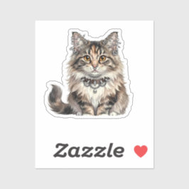 Pegatina Maine Coon Punk Cat Round Sticker