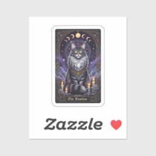 Pegatina Maine Coon Tarot - La Halloween familiar