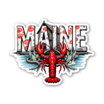 Maine Lobster Sticker | Coastal State Travel Decal