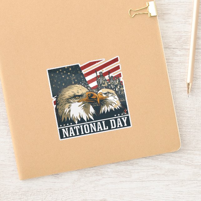 Pegatina Majestic National Day Eagle Flag Patriot Decal (Cuaderno)