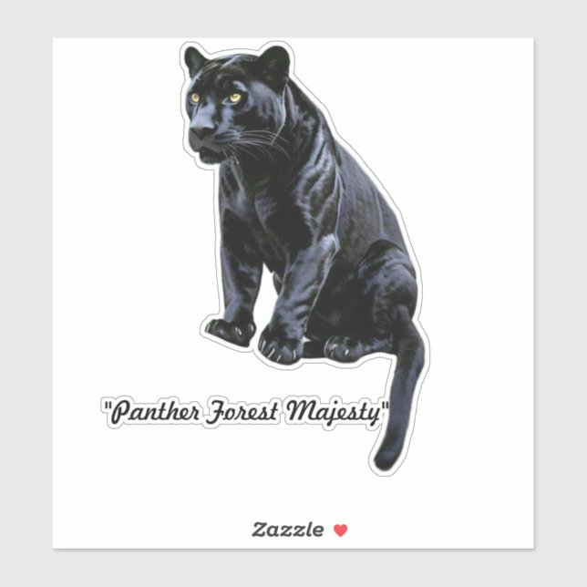 Pegatina "Majestuosa pantera negra en el bosque" (Hoja)