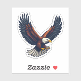 Pegatina Majestuoso símbolo de águila voladora de fuerza y 
