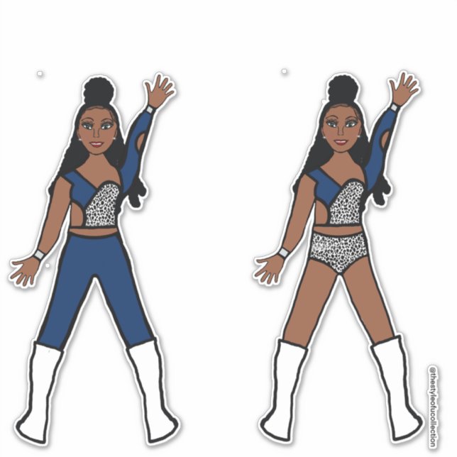 Pegatina Majorette Dancer Blue Leopard (Anverso)