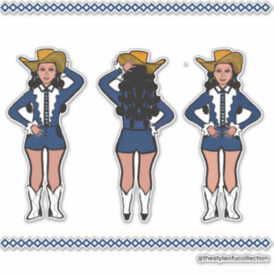 Pegatina Majorette / Dancer Western Denim #2
