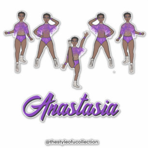 Pegatina Majorette personalizada / Bailarina morada