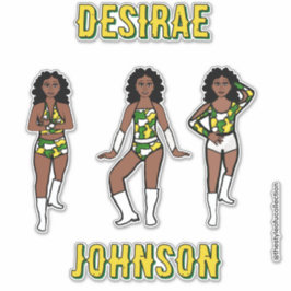 Pegatina Majorette Personalizada / Camuflaje Verde Amarillo