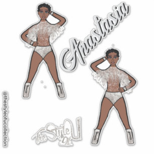 Pegatina Majorette personalizada / Fringe de plata de baila