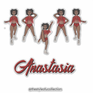 Pegatina Majorette personalizada / Fringe roja bailarina